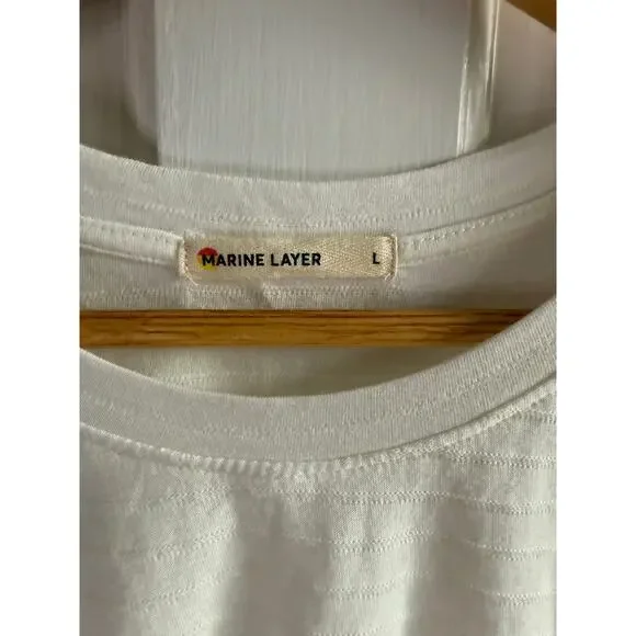 Marine Layer Womens Tank Top Size L Large White Retro Striped Sleeveless EUC - Picture 2 of 5